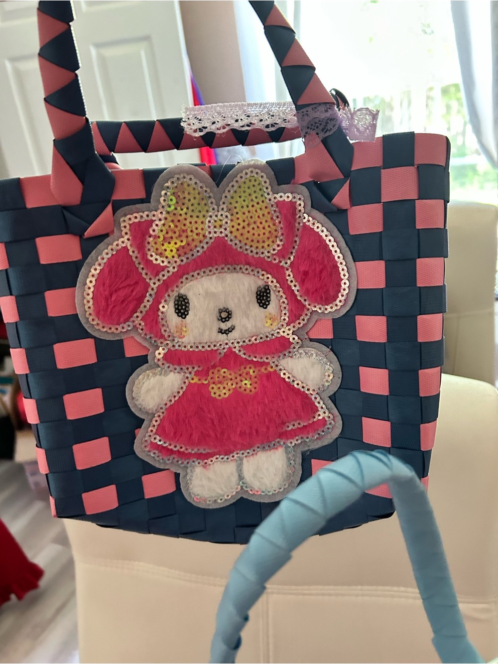 4/$100 Kid Kiromi or Hello Kitty weaved colourful bags - Picture 4 of 5